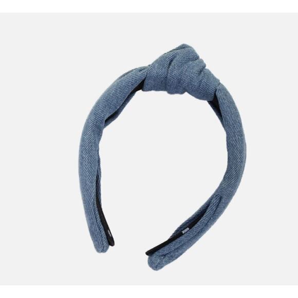Lele Sadoughi Denim Knotted Headband MINT - Picture 5 of 8